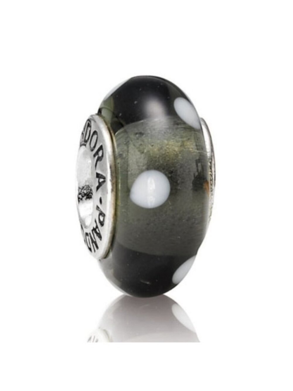 Pandora Black and White Polka Dot Charm 790603